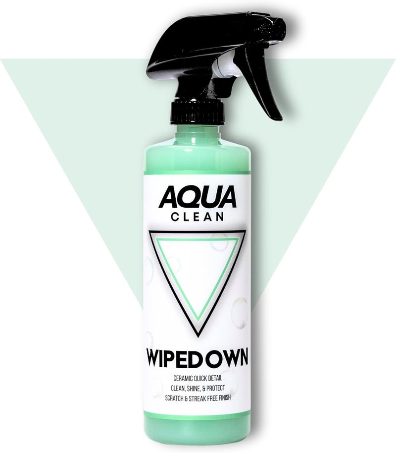 AQUAQLEAN منظف قوارب 3 في 1 من WIPEDOWN | غسيل سيراميك بدون ماء ومفصل سريع | حماية من الأشعة فوق البنفسجية البحرية، طويل الأمد، بلمعان عالي | قوارب، مركبات ترفيهية، سيارات | تمديد الشمع، الطلاءات، والمواد العازلة | صنع في الولايات المتحدة - Image 1